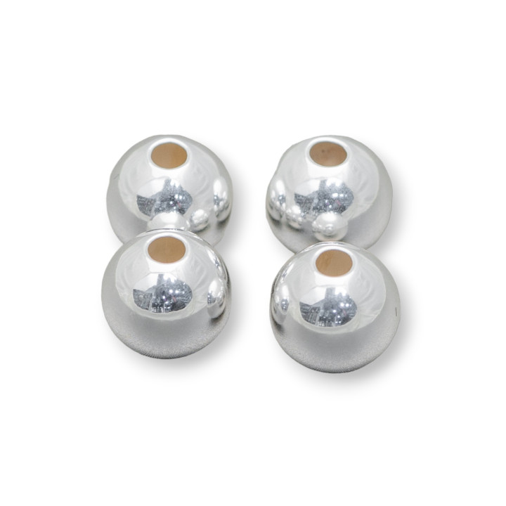 Espaciador de cuentas de plata esterlina 925 10 mm Agujero 3,0 mm Tono plateado 4 piezas