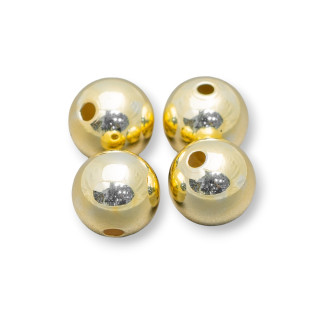 Spacer Balls Of 925 Silver 8mm Τρύπα 2mm Golden 5gr 7τμχ