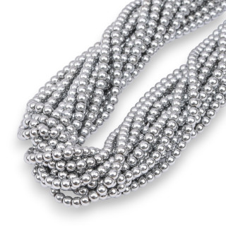 Smooth Round Silver Hematite 02mm