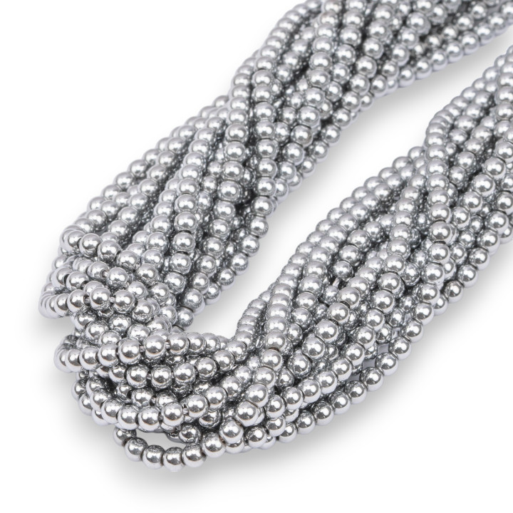 Lisse Rond Hématite 02mm Argent