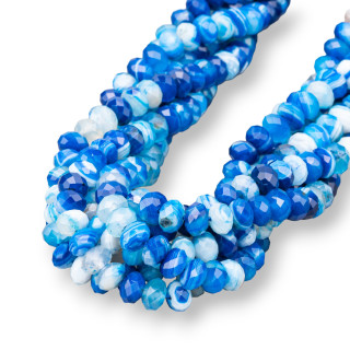 Agata Azul Rayada Rodaja Facetada 8x5mm