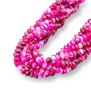 Ágata Fucsia Rayada Rodaja Facetada 6x4mm