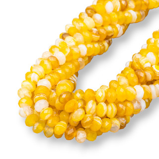 Ágata Amarilla Rayada Rodaja Facetada 8x5mm