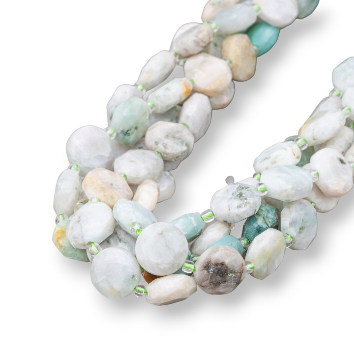 Amazonite klare runde flache facettierte Münze 12 mm