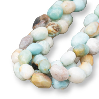 Amazonita Piedra Tumbleda Multicolor Facetada 12-15x16-20mm