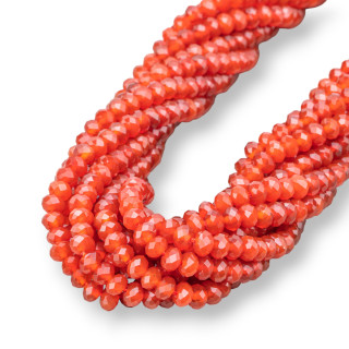 Roter Karneol Facettierte Rondelle 6x4mm