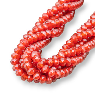 Red Carnelian Faceted Rondelle 8x5mm