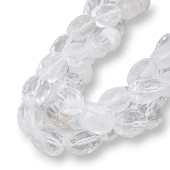 Piedra Tumbled Cristal De Roca Facetada 12-15x16-22mm