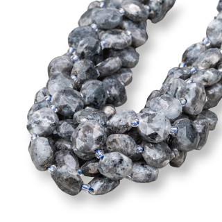 Pièce Ronde Plate Facette Labradorite Larichite Noire 12mm