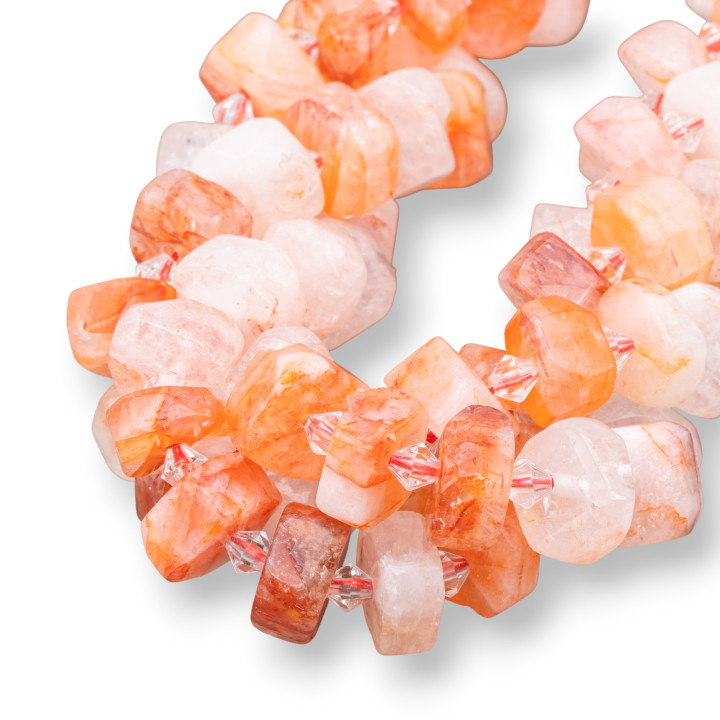 Quarzo Ematoide Rosso Rondelle Irregolare Taglio Grezzo 14-16mm