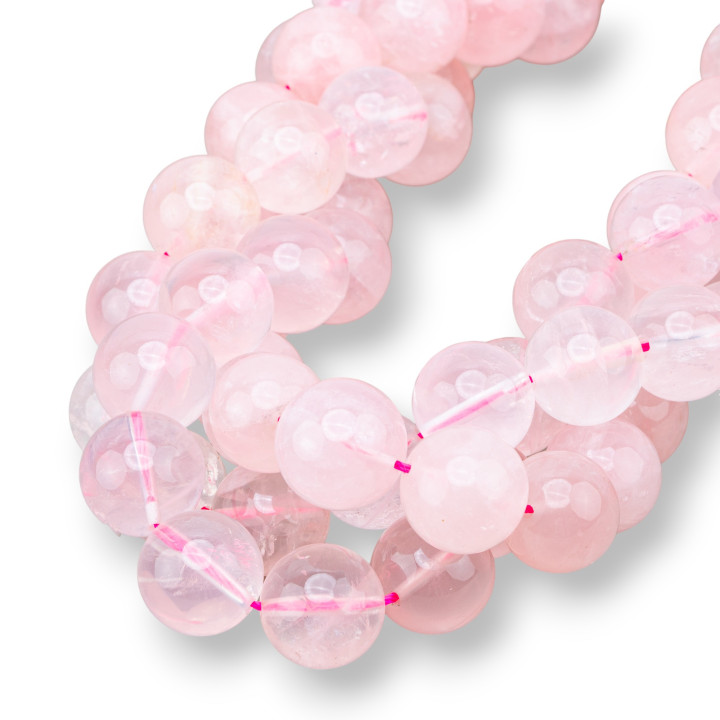 Quartz Rose Premier Choix Rond Lisse 14mm