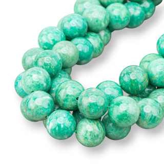 Amazonite De Madagascar Ronde Lisse 14mm Vert
