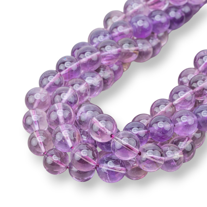 Runder glatter Amethyst AA 11 mm transparent