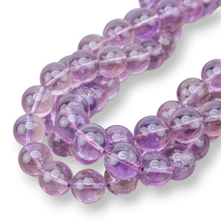 Runder glatter Amethyst AA 12 mm transparent