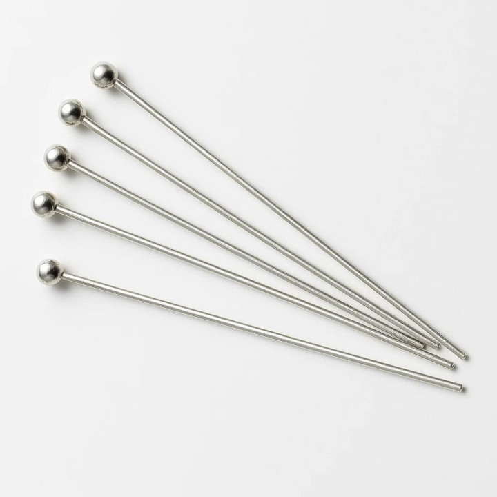 Chiodini Spilli Di Argento 925 60mm Filo 0,50mm Argentato 5 Grammi 35pz Ca.