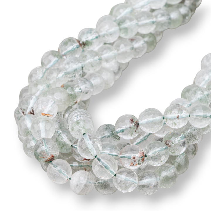 Quarzo Fantasma Perlina Tonda Sfaccettata 8mm Prima Scelta