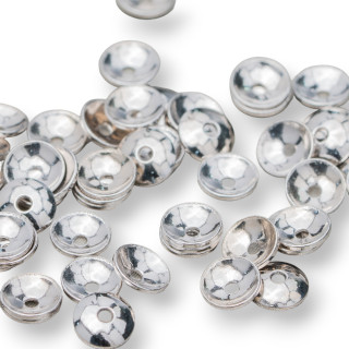 Coupelles en Argent 925 Lisse 6mm Rhodié 5gr 40pcs Environ