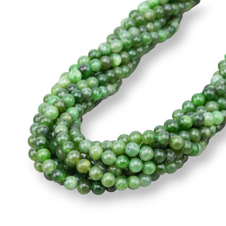 Dunkle birmanische Jade, rund, glatt (YEN), 07 mm