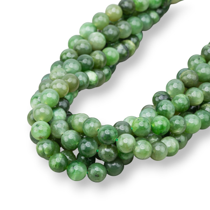 Dunkle birmanische Jade, rund, glatt (YEN), 09 mm