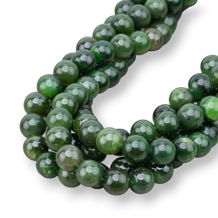 Dunkle birmanische Jade, rund, glatt (YSG), 10 mm