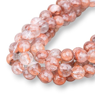 Quartz hématoïde foncé à dessus rond lisse 12 mm