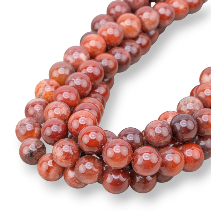 Quartz Hématoïde Rond Lisse 11mm