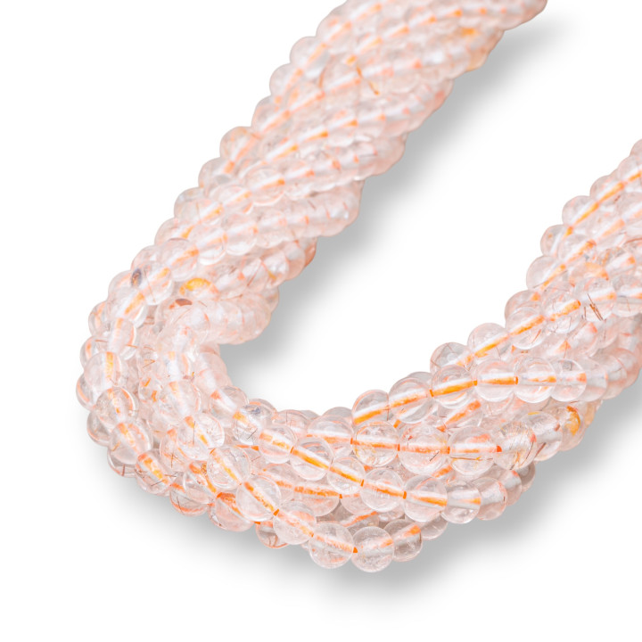 Quarzo Rutilato Ematoide Tondo Liscio  6mm