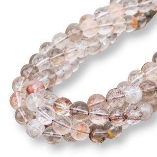 Smoky Rutilated Quartz Round Smooth (owo) 09mm