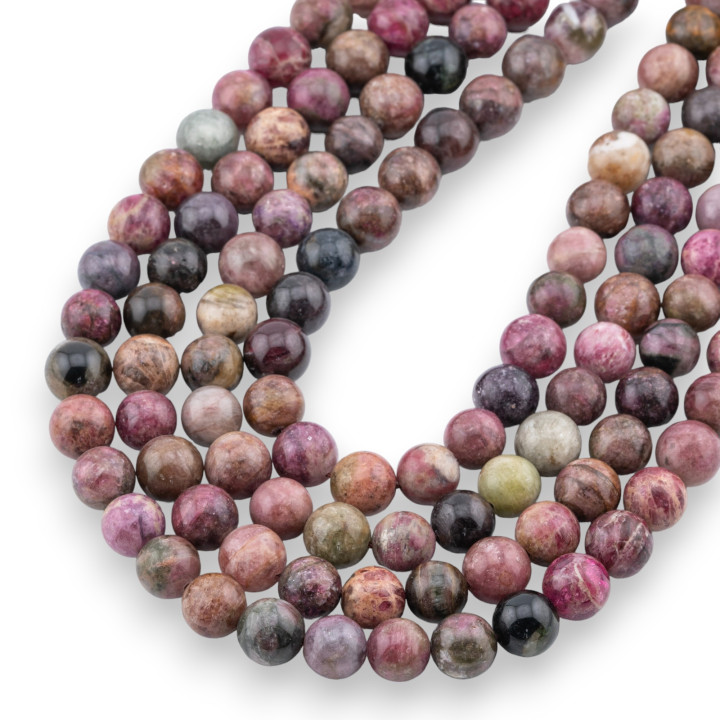 Tourmaline Multicolore Brute Ronde Lisse 09mm