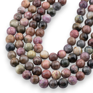 Grober mehrfarbiger Turmalin rund glatt 10 mm