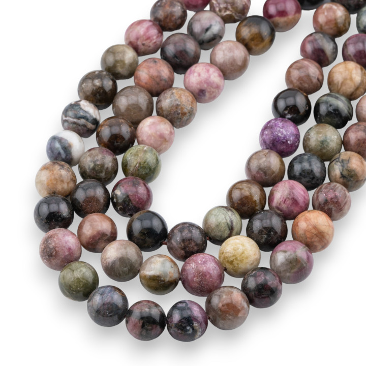 Tourmaline Multicolore Brute Ronde Lisse 11mm