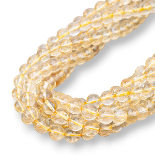 Rutilated Quartz Gold Στρογγυλό Λείο 08mm