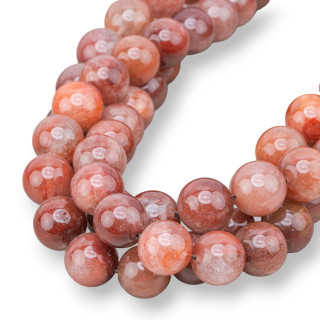 Quartz Rutile Marsala Rond Lisse 13mm