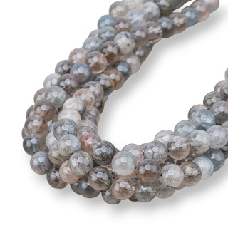 Quartz Rutile Noir Clair Brut Rond Lisse 08mm