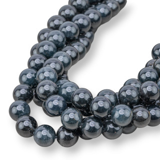 Quarzo Rutilato Nero Scuro Top Tondo Liscio 11mm