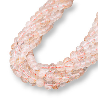 Cuarzo Rutilado Rojo Transparente Redondo Liso 07mm