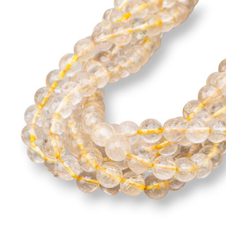 Quartz Rutile Transparent Rond Lisse 09mm