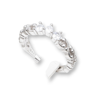 Ring aus 925er Silber mit 3 Lichtpunkten, 3 mm, verstellbare Größe, rhodiniert