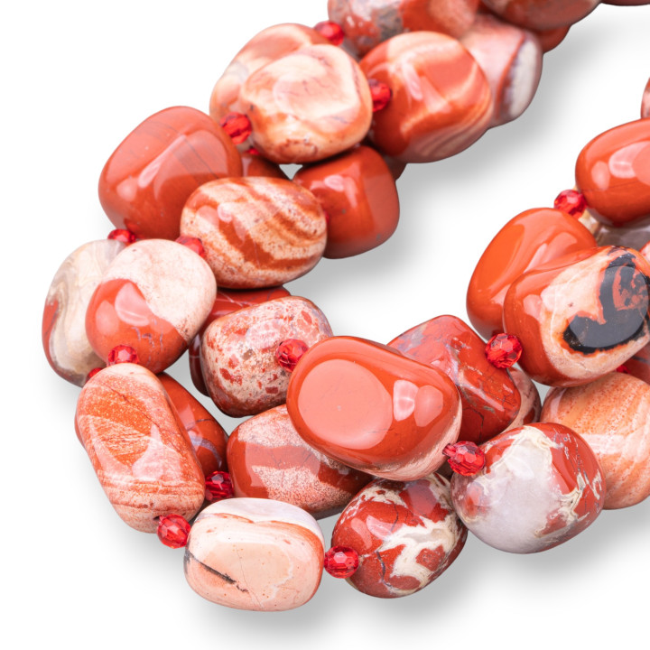 Red Jasper Tumbled Stone 8-13x13-18mm