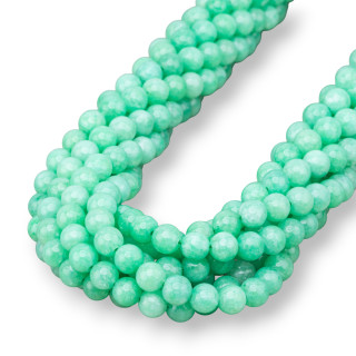 Intensivgrüne Chrysopras-Jade, rund, glatt, 06 mm