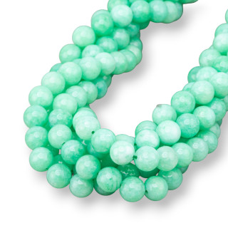 Intense Chrysoprase Green Jade Round Smooth 08mm