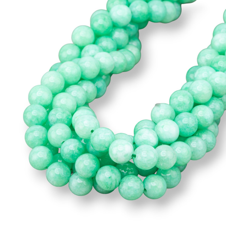 Intense Chrysoprase Green Jade Round Smooth 08mm