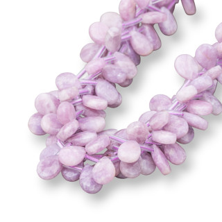 Kunzite Gouttes Briolette Plate Facette 12x8mm