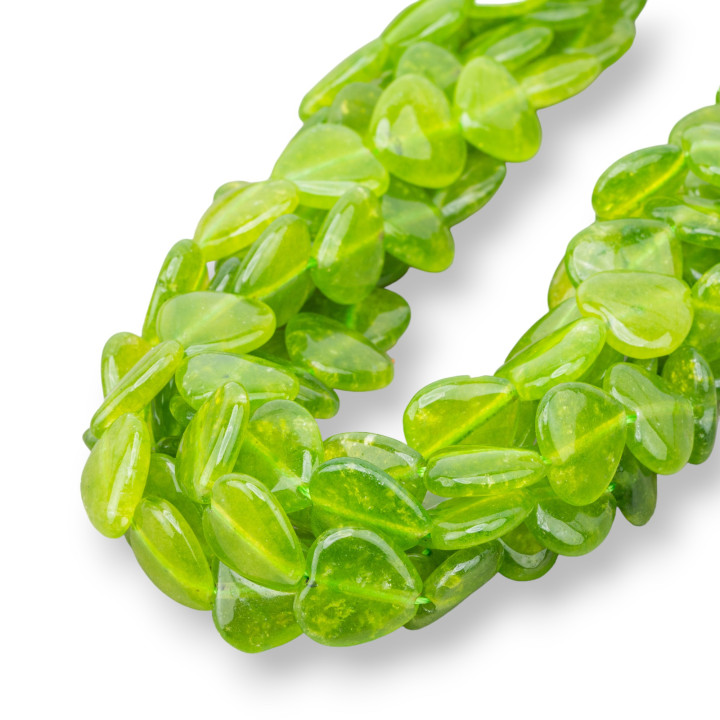 Jade Peridoto Corazón Plano 15mm