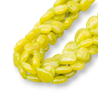 Jade Peridot Gotas Planas Facetadas 12x16mm Acid