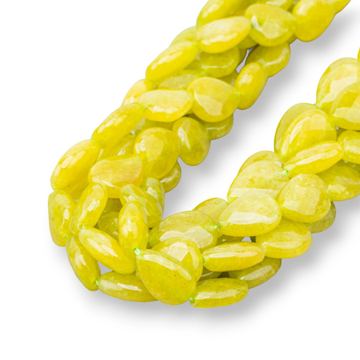 Jade Peridot Gotas Planas Facetadas 12x16mm Acid