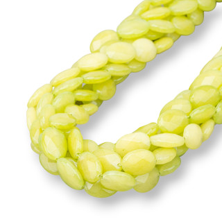 Jade Péridot Ovale Plat Facette 10x14mm Acide