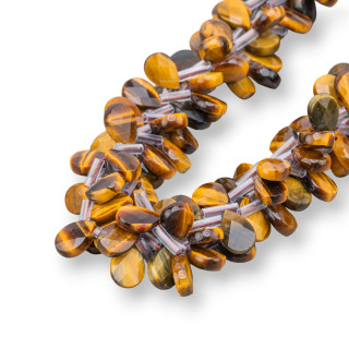 Tigerauge Tropfen Briolette flach facettiert 12x8mm