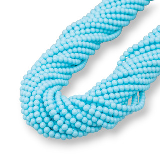 Turquoise Pâte 4 Fleurs Ronde Lisse 03mm