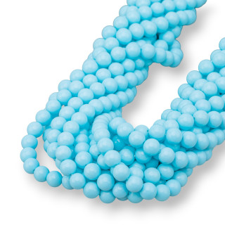 Turquoise Pâte 4 Fleurs Ronde Lisse 06mm